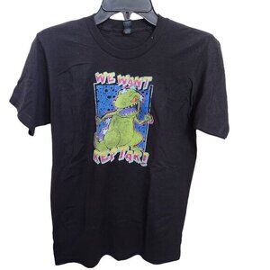 Rugrats We Want Reptar! T-shirt Men's Size Small Black Short‎ Sleeves NEW